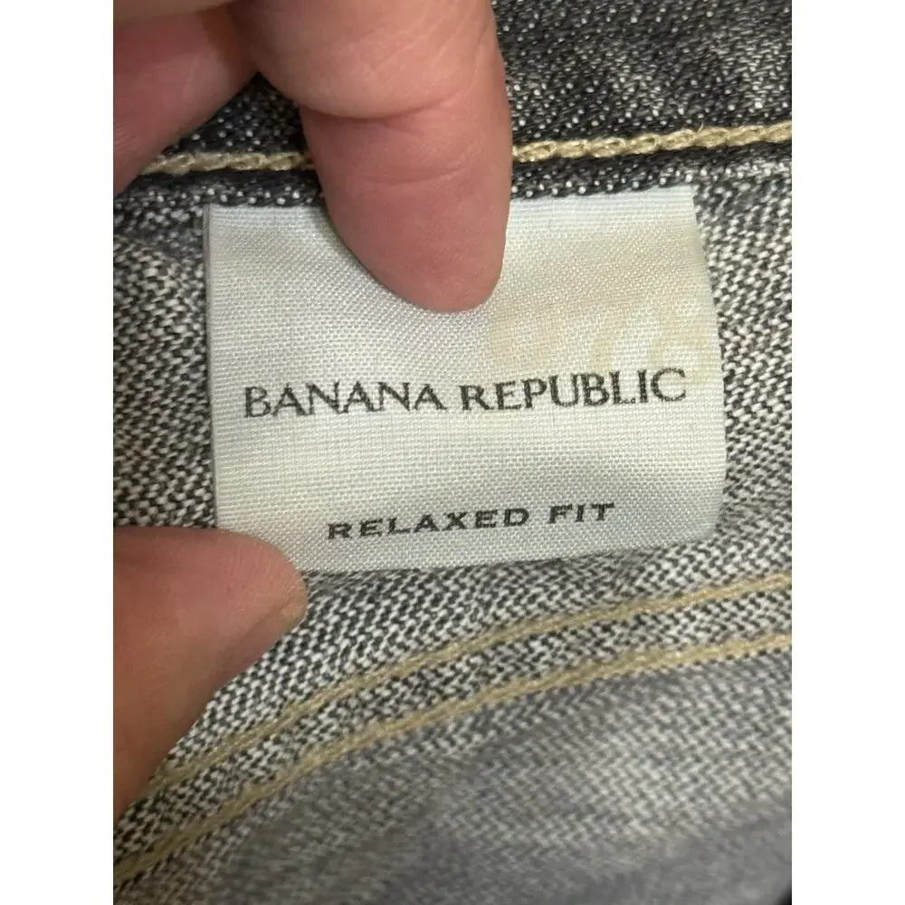 Vintage Banana Republic Relaxed Fit Jeans Mens 34x32 Gray 100% Cotton READ
